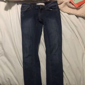 Dark wash skinny jeans